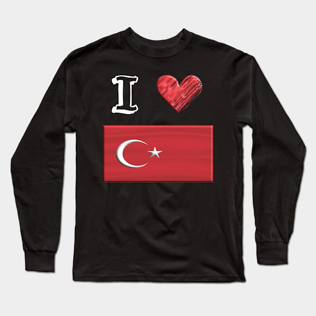 I love Flag from Türkei Long Sleeve T-Shirt by JG0815Designs